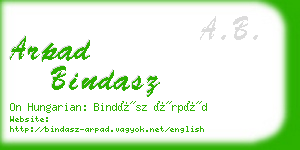 arpad bindasz business card